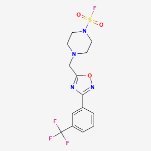 4-[[3-[3-(Trifluoromethyl)phenyl]-1,2,4-oxadiazol-5-yl]methyl]piperazine-1-sulfonyl fluoride