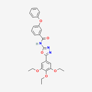 3-phenoxy-N-[5-(3,4,5-triethoxyphenyl)-1,3,4-oxadiazol-2-yl]benzamide
