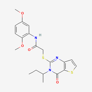 molecular formula C20H23N3O4S2 B2877211 2-{[3-(butan-2-yl)-4-oxo-3,4-dihydrothieno[3,2-d]pyrimidin-2-yl]sulfanyl}-N-(2,5-dimethoxyphenyl)acetamide CAS No. 1326940-27-5