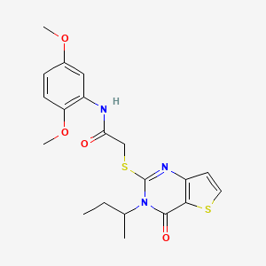 molecular formula C20H23N3O4S2 B2877211 2-{[3-(丁烷-2-基)-4-氧代-3,4-二氢噻吩并[3,2-d]嘧啶-2-基]硫代}-N-(2,5-二甲氧基苯基)乙酰胺 CAS No. 1326940-27-5