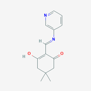 molecular formula C14H16N2O2 B2877212 5,5-Dimethyl-2-[(3-pyridinylamino)methylene]-1,3-cyclohexanedione CAS No. 419542-34-0