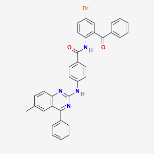 molecular formula C35H25BrN4O2 B2877215 N-(2-benzoyl-4-bromophenyl)-4-[(6-methyl-4-phenylquinazolin-2-yl)amino]benzamide CAS No. 361166-22-5