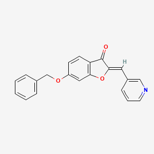molecular formula C21H15NO3 B2877223 (Z)-6-(benzyloxy)-2-(pyridin-3-ylmethylene)benzofuran-3(2H)-one CAS No. 620548-41-6