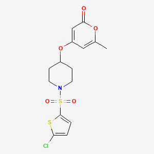 4-((1-((5-chlorothiophen-2-yl)sulfonyl)piperidin-4-yl)oxy)-6-methyl-2H-pyran-2-one