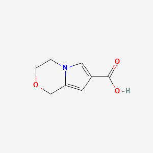 molecular formula C8H9NO3 B2877233 3,4-dihydro-1H-pyrrolo[2,1-c][1,4]oxazine-7-carboxylic acid CAS No. 1517186-74-1