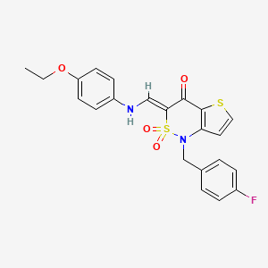 (3Z)-3-{[(4-ethoxyphenyl)amino]methylene}-1-(4-fluorobenzyl)-1H-thieno[3,2-c][1,2]thiazin-4(3H)-one 2,2-dioxide