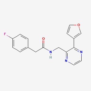 2-(4-fluorophenyl)-N-((3-(furan-3-yl)pyrazin-2-yl)methyl)acetamide
