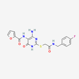 N-(4-amino-2-((2-((4-fluorobenzyl)amino)-2-oxoethyl)thio)-6-oxo-1,6-dihydropyrimidin-5-yl)furan-2-carboxamide
