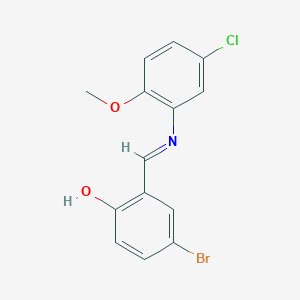 molecular formula C14H11BrClNO2 B2877241 4-bromo-2-{(E)-[(5-chloro-2-methoxyphenyl)imino]methyl}phenol CAS No. 485770-14-7