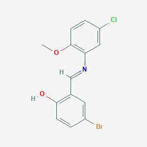 molecular formula C14H11BrClNO2 B2877241 4-溴-2-{(E)-[(5-氯-2-甲氧苯基)亚氨基]甲基}苯酚 CAS No. 485770-14-7