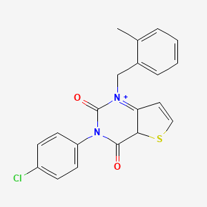 molecular formula C20H15ClN2O2S B2877244 3-(4-chlorophenyl)-1-[(2-methylphenyl)methyl]-1H,2H,3H,4H-thieno[3,2-d]pyrimidine-2,4-dione CAS No. 1326849-24-4