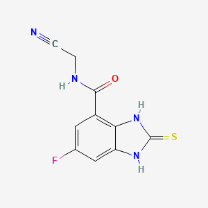 N-(cyanomethyl)-5-fluoro-2-sulfanyl-1H-1,3-benzodiazole-7-carboxamide