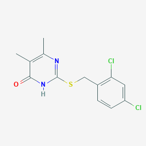 molecular formula C13H12Cl2N2OS B2877261 2-((2,4-dichlorobenzyl)thio)-5,6-dimethylpyrimidin-4(3H)-one CAS No. 677731-35-0