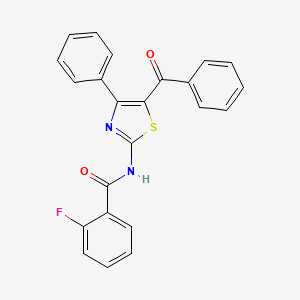 molecular formula C23H15FN2O2S B2877272 N-(5-苯甲酰-4-苯基-1,3-噻唑-2-基)-2-氟苯甲酰胺 CAS No. 312605-98-4