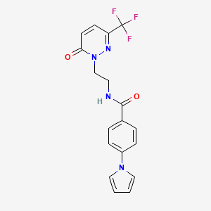 N-[2-[6-Oxo-3-(trifluoromethyl)pyridazin-1-yl]ethyl]-4-pyrrol-1-ylbenzamide