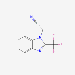 molecular formula C10H6F3N3 B2877279 2-[2-(三氟甲基)-1H-1,3-苯并咪唑-1-基]乙腈 CAS No. 478042-43-2