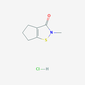 molecular formula C7H10ClNOS B2877280 2-甲基-5,6-二氢-4H-环戊并[d][1,2]噻唑-3-酮；盐酸盐 CAS No. 82634-63-7