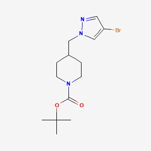 molecular formula C14H22BrN3O2 B2877286 叔丁基 4-[(4-溴-1H-吡唑-1-基)甲基]哌啶-1-甲酸酯 CAS No. 877401-26-8