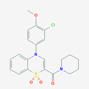 molecular formula C21H21ClN2O4S B2877287 4-chloro-N-[2-([1,2,4]triazolo[4,3-a]quinoxalin-4-yloxy)phenyl]benzamide CAS No. 1251642-02-0