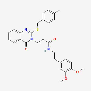 N-[2-(3,4-dimethoxyphenyl)ethyl]-3-(2-{[(4-methylphenyl)methyl]sulfanyl}-4-oxo-3,4-dihydroquinazolin-3-yl)propanamide