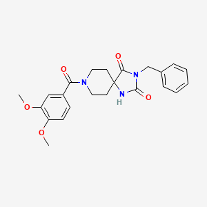 molecular formula C23H25N3O5 B2877294 3-Benzyl-8-(3,4-dimethoxybenzoyl)-1,3,8-triazaspiro[4.5]decane-2,4-dione CAS No. 941927-99-7