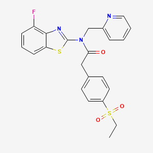molecular formula C23H20FN3O3S2 B2877312 2-(4-(ethylsulfonyl)phenyl)-N-(4-fluorobenzo[d]thiazol-2-yl)-N-(pyridin-2-ylmethyl)acetamide CAS No. 941884-82-8