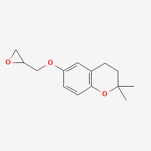 molecular formula C14H18O3 B2877317 2,2-Dimethyl-6-(oxiran-2-ylmethoxy)-3,4-dihydrochromene CAS No. 2411304-25-9
