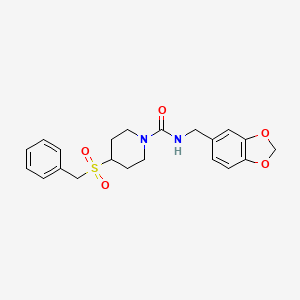 N-(benzo[d][1,3]dioxol-5-ylmethyl)-4-(benzylsulfonyl)piperidine-1-carboxamide