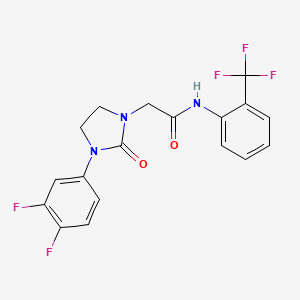 molecular formula C18H14F5N3O2 B2877321 2-(3-(3,4-二氟苯基)-2-氧代咪唑烷-1-基)-N-(2-(三氟甲基)苯基)乙酰胺 CAS No. 1327239-90-6