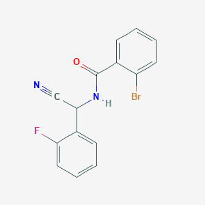molecular formula C15H10BrFN2O B2877330 2-Bromo-N-[cyano-(2-fluorophenyl)methyl]benzamide CAS No. 1385394-13-7
