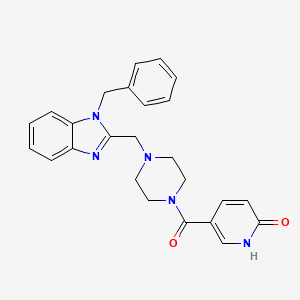 molecular formula C25H25N5O2 B2877332 5-(4-((1-苄基-1H-苯并[d]咪唑-2-基)甲基)哌嗪-1-羰基)吡啶-2(1H)-酮 CAS No. 1170429-12-5