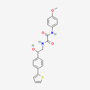 molecular formula C21H20N2O4S B2877352 N-{2-hydroxy-2-[4-(thiophen-2-yl)phenyl]ethyl}-N'-(4-methoxyphenyl)ethanediamide CAS No. 2380184-57-4