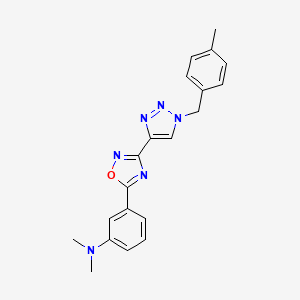 molecular formula C20H20N6O B2877353 N,N-dimethyl-3-(3-(1-(4-methylbenzyl)-1H-1,2,3-triazol-4-yl)-1,2,4-oxadiazol-5-yl)aniline CAS No. 1251689-80-1