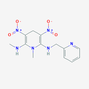 molecular formula C13H16N6O4 B2877357 N~2~,1-dimethyl-3,5-dinitro-N~6~-(2-pyridinylmethyl)-1,4-dihydro-2,6-pyridinediamine CAS No. 338777-95-0