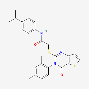 2-{[3-(2,4-dimethylphenyl)-4-oxo-3,4-dihydrothieno[3,2-d]pyrimidin-2-yl]sulfanyl}-N-[4-(propan-2-yl)phenyl]acetamide