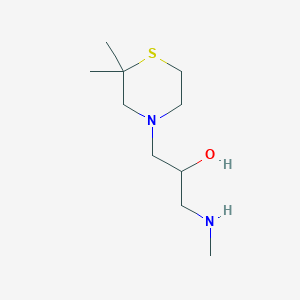 molecular formula C10H22N2OS B2877361 1-(2,2-二甲基硫代吗啉-4-基)-3-(甲基氨基)丙烷-2-醇 CAS No. 1602930-24-4