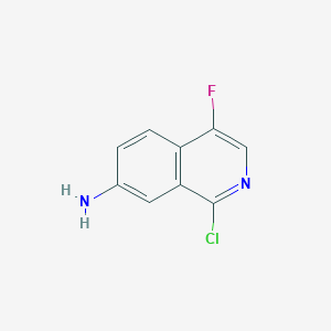 molecular formula C9H6ClFN2 B2877369 1-氯-4-氟异喹啉-7-胺 CAS No. 2248333-60-8