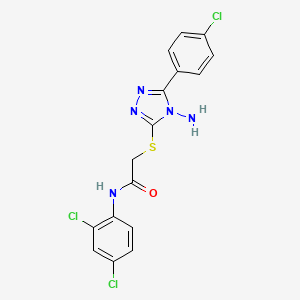 molecular formula C16H12Cl3N5OS B2877376 2-{[4-amino-5-(4-chlorophenyl)-4H-1,2,4-triazol-3-yl]sulfanyl}-N-(2,4-dichlorophenyl)acetamide CAS No. 898640-53-4