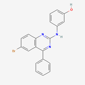molecular formula C20H14BrN3O B2877379 3-[(6-溴-4-苯基喹唑啉-2-基)氨基]苯酚 CAS No. 899350-87-9