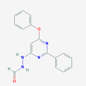 molecular formula C17H14N4O2 B287738 N'-(6-phenoxy-2-phenyl-4-pyrimidinyl)formic hydrazide 