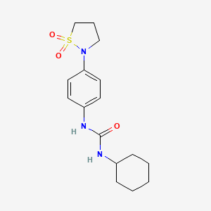 molecular formula C16H23N3O3S B2877381 1-Cyclohexyl-3-(4-(1,1-dioxidoisothiazolidin-2-yl)phenyl)urea CAS No. 1202969-68-3