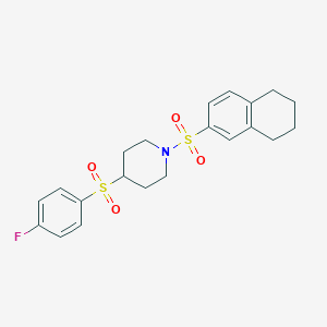 4-((4-Fluorophenyl)sulfonyl)-1-((5,6,7,8-tetrahydronaphthalen-2-yl)sulfonyl)piperidine