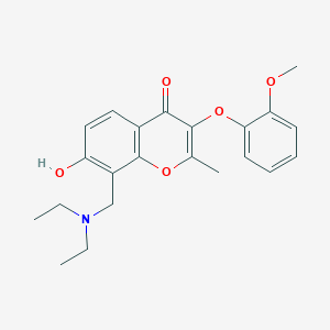 molecular formula C22H25NO5 B2877408 8-((diethylamino)methyl)-7-hydroxy-3-(2-methoxyphenoxy)-2-methyl-4H-chromen-4-one CAS No. 848060-33-3
