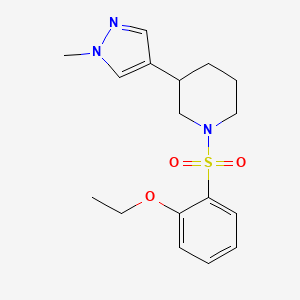 molecular formula C17H23N3O3S B2877411 1-(2-Ethoxyphenyl)sulfonyl-3-(1-methylpyrazol-4-yl)piperidine CAS No. 2319847-07-7