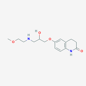 molecular formula C15H22N2O4 B2877413 6-{2-Hydroxy-3-[(2-methoxyethyl)amino]propoxy}-1,2,3,4-tetrahydroquinolin-2-one CAS No. 1552165-81-7