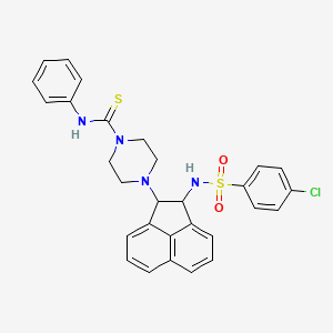 4-(2-(4-chlorophenylsulfonamido)-1,2-dihydroacenaphthylen-1-yl)-N-phenylpiperazine-1-carbothioamide