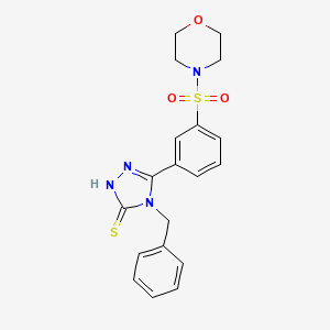 molecular formula C19H20N4O3S2 B2877417 4-苄基-5-[3-(吗啉-4-磺酰基)苯基]-4H-1,2,4-三唑-3-硫醇 CAS No. 750601-75-3