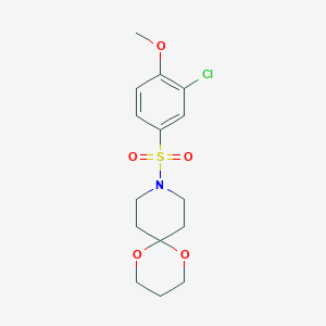 molecular formula C15H20ClNO5S B2877421 9-((3-Chloro-4-methoxyphenyl)sulfonyl)-1,5-dioxa-9-azaspiro[5.5]undecane CAS No. 1329329-22-7