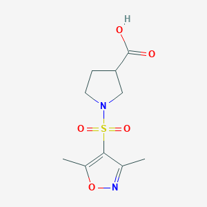 molecular formula C10H14N2O5S B2877427 1-((3,5-Dimethylisoxazol-4-yl)sulfonyl)pyrrolidine-3-carboxylic acid CAS No. 1405775-54-3
