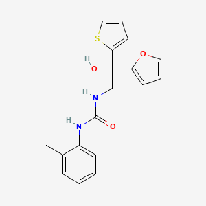 molecular formula C18H18N2O3S B2877429 1-(2-(Furan-2-yl)-2-hydroxy-2-(thiophen-2-yl)ethyl)-3-(o-tolyl)urea CAS No. 2034633-48-0